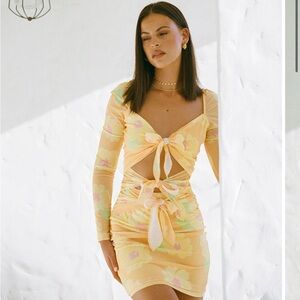 Sabo Skirt Yellow and Pink Long Sleeve Dress